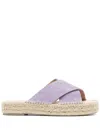 Manebi Hamptons Suede Espadrilles In R 7.2 Wisteria Lilac And Sage