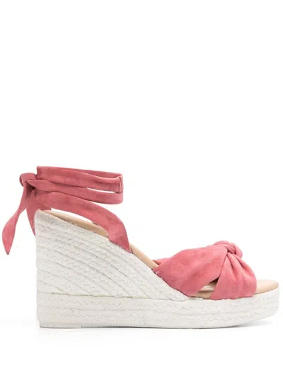 Manebi 100mm Suede Espadrilles In Pink