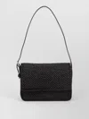 Manebi Shoulder Bag Adjustable Strap Woven Texture In Black
