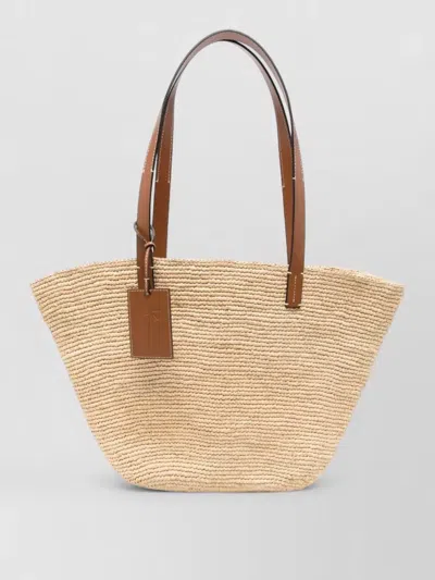 Manebi Shoulder Bag Basket Shape Dual Handles