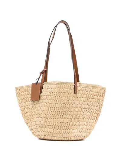 Manebi Shoulder Bag New Basket In Nude