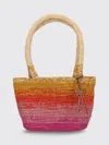 Manebi Medium Panier Gradient Raffia Shoulder Bag In Multi