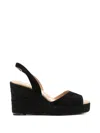 Manebi Slingback Wedge Espadrilles In Black