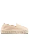 Manebi Suede Espadrilles With Braided Raffia Sole In Neutrals