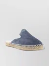 Manebi Stitched Mules With Espadrille Sole And Suede In Blue