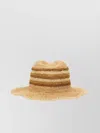 Manebi Straw Striped Wide Brim Hat