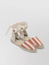 Manebi Striped Open Toe Espadrilles In Neutral