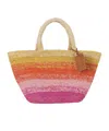 Manebi Mini Natural Raffia Shoulder Bag In Multi