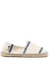 Manebi Gestreifte Espadrilles Aus Canvas In Neutrals
