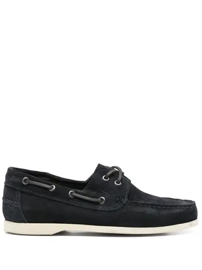 Manebi Suede Boat Shoes In 蓝色