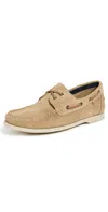 Manebi Suede Boat Shoes Suede Champagne Beige Tonal