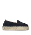 Manebi Suede Hamptons Double Sole Espadrilles 40 In Navy