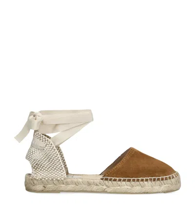 Manebi Suede Hamptons Espadrilles In Brown