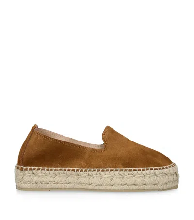 Manebi Suede Hamptons Espadrilles In Brown
