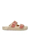 Manebi Suede La Havana Sandals In Pink
