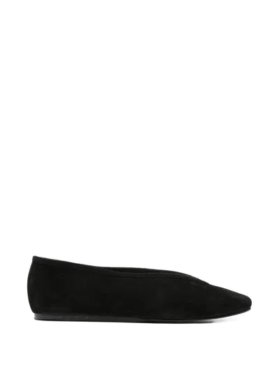 Manebi Suede Leather Ballets In Black