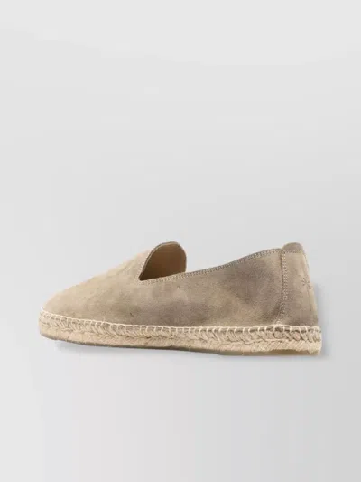 Manebi Suede Round Toe Jute Sole Espadrilles In Neutral