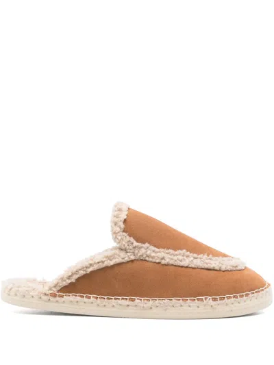 Manebi Suede Slippers In Braun