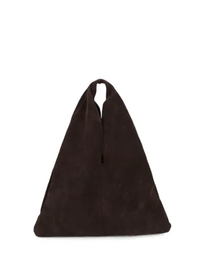 Manebi Suede Slouchy Shoulder Bag In Brown