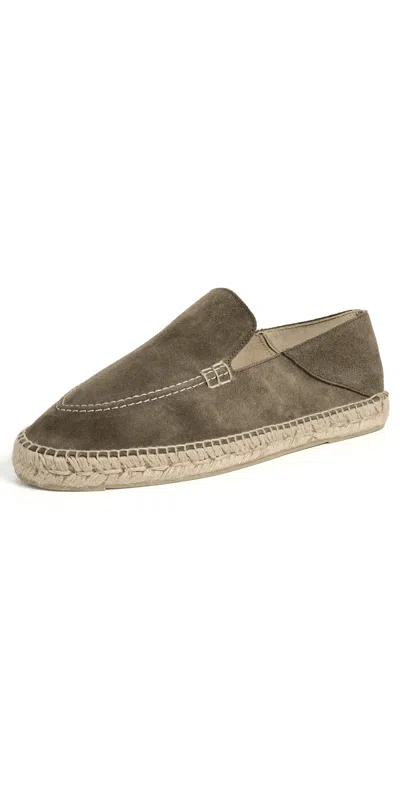 Manebi Suede Traveler Espadrilles Forest In Green
