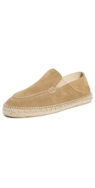 Manebi Suede Traveler Espadrilles Suede Washed Beige