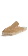 Manebi Suede Traveler Mule Espadrilles Suede Washed Beige