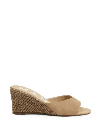 Manebi Suede Wedge Espadrilles In Brown