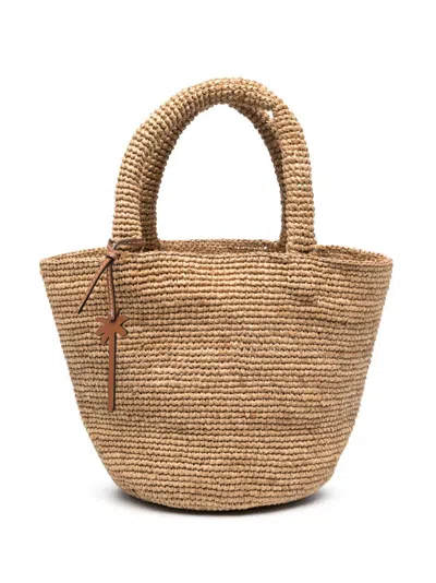 MANEBI SUMMER MEDIUM RAFFIA TOTE BAG