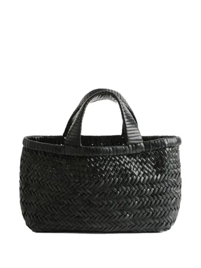 Manebi Sunset Woven Mini Tote Bag In Black