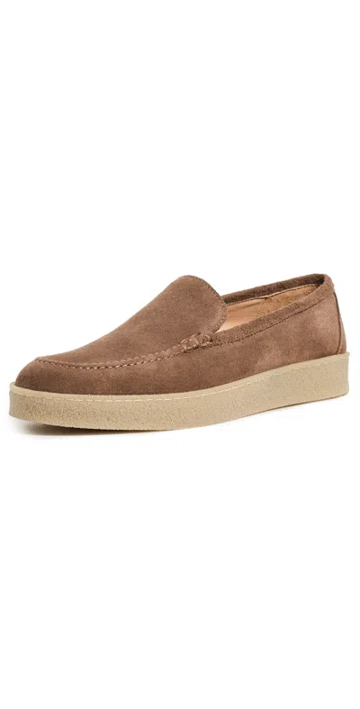 Manebi Traveler Loafers Suede Caramel In Animal Print