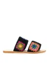Manebi Manebí Yucatán Crochet Two Bands Sandals In Black