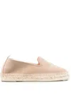 Manebi Suede Espadrilles With Braided Raffia Sole In Nude