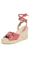 Manebi Wedge Knotted Espadrilles Terracotta