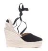 Manebi Wedged Espadrillas In Black