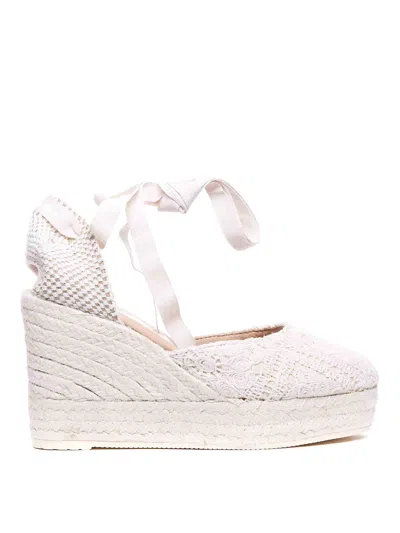 Manebi Manebí Yucatán Crochet Cotton Wedge Espadrilles In Beige