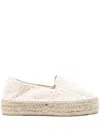 Manebi Embroidered Flat Espadrilles In White