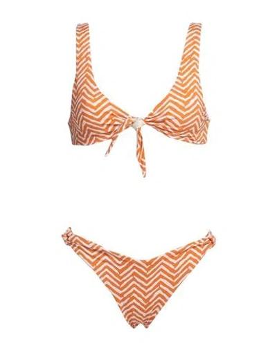Manebi Manebí Woman Bikini Orange Size 6 Polyamide, Elastane