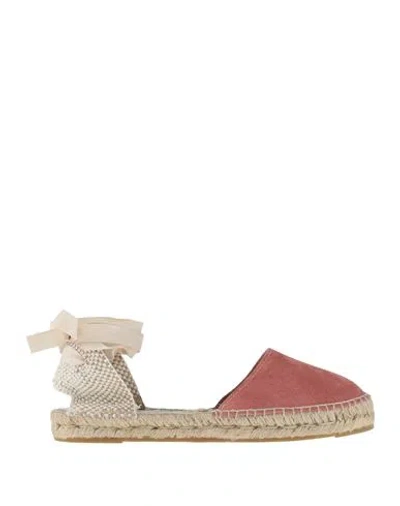 Manebi Manebí Woman Espadrilles Antique Rose Size 9 Leather In Pink