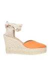 Manebi 70mm Low Wedge Suede Espadrilles In Orange