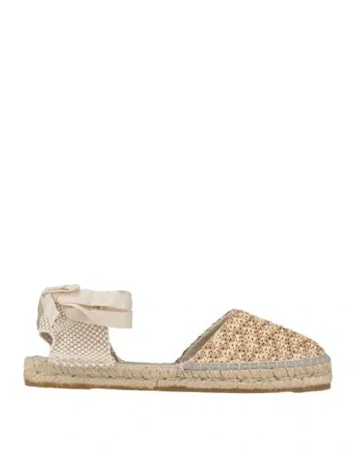 Manebi Manebí Woman Espadrilles Beige Size 11 Natural Raffia, Textile Fibers In Neutral