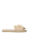 Manebi Manebí Woman Espadrilles Khaki Size 8 Leather In Beige
