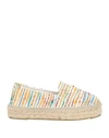 Manebi Striped Flatform Espadrilles In Beige