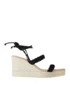 Manebi Manebí Woman Espadrilles Black Size 10 Leather In Black