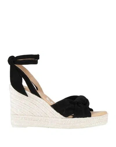 MANEBI MANEBÍ WOMAN ESPADRILLES BLACK SIZE 6 LEATHER