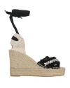 Manebi 110mm Crystal-embellished Wedge Espadrilles In Black