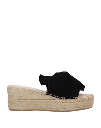 MANEBI MANEBÍ WOMAN ESPADRILLES BLACK SIZE 8 LEATHER
