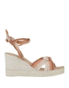 Manebi Manebí Woman Espadrilles Camel Size 10 Textile Fibers In Beige