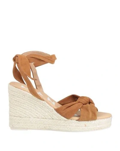 Manebi Manebí Woman Espadrilles Camel Size 6 Leather In Neutral