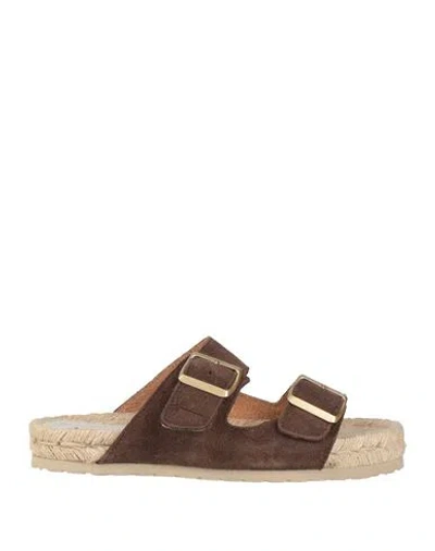 Manebi Manebí Woman Espadrilles Chocolate Brown Size 7 Leather