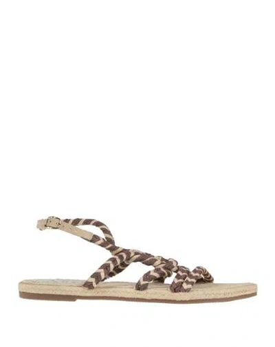 Manebi Manebí Woman Espadrilles Chocolate Brown Size 6 Jute, Leather